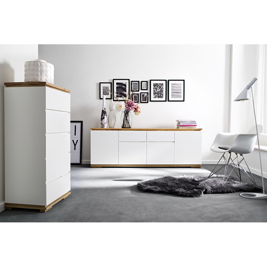 Ladekast ARVI wit/eiken