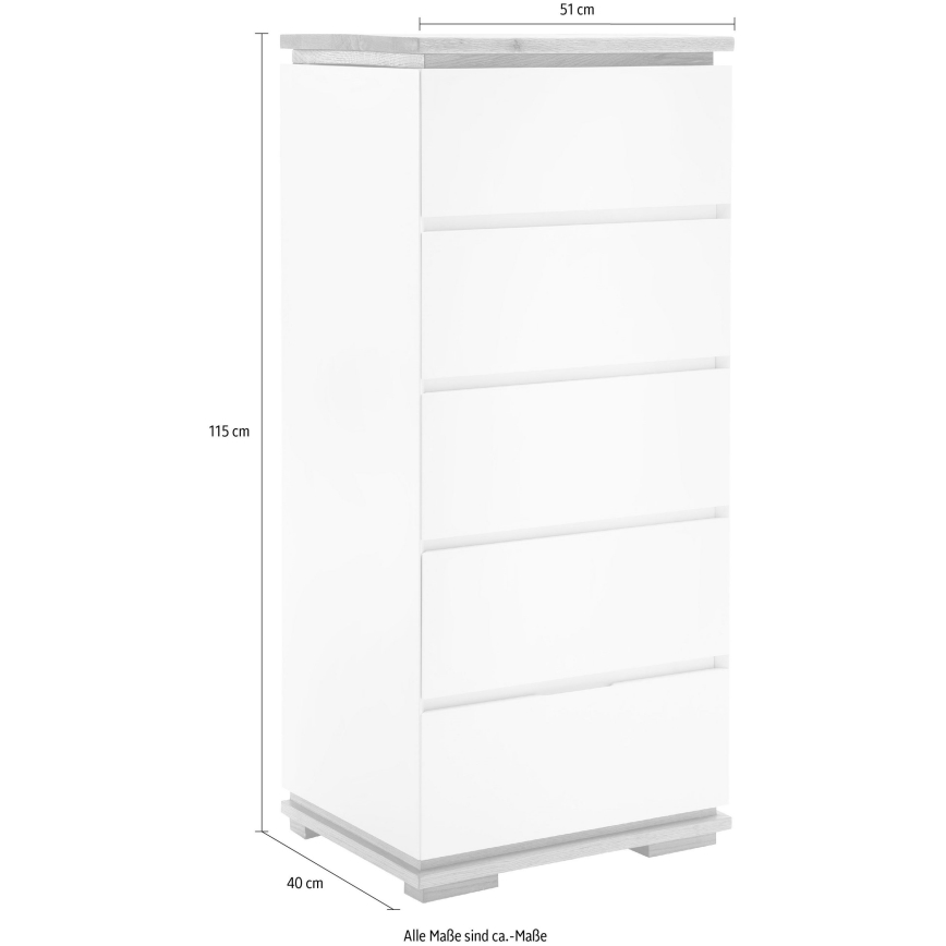 Ladekast ARVI wit/eiken