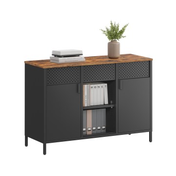 Ladekast FIRA 110x40 cm zwart/bruin