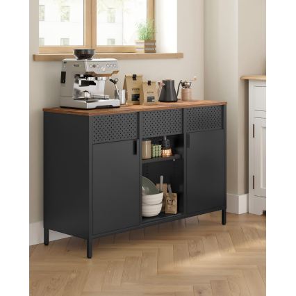 Ladekast FIRA 110x40 cm zwart/bruin