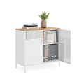 Ladekast FIRA 80x40 cm wit/eiken