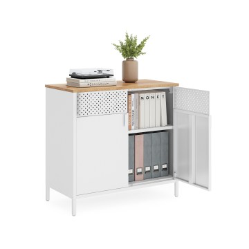 Ladekast FIRA 80x40 cm wit/eiken