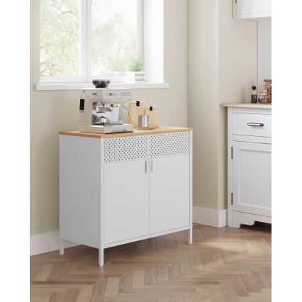 Ladekast FIRA 80x40 cm wit/eiken
