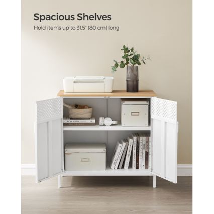 Ladekast FIRA 80x40 cm wit/eiken