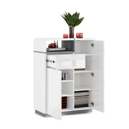 Ladekast FRED wit/grijs