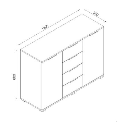 Ladekast HOPE 120x78x35 Sonoma-eik