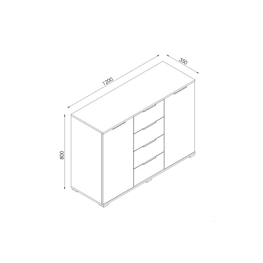 Ladekast HOPE 120x78x35 Sonoma-eik