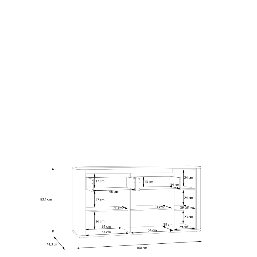 Ladekast INAR beige/eiken