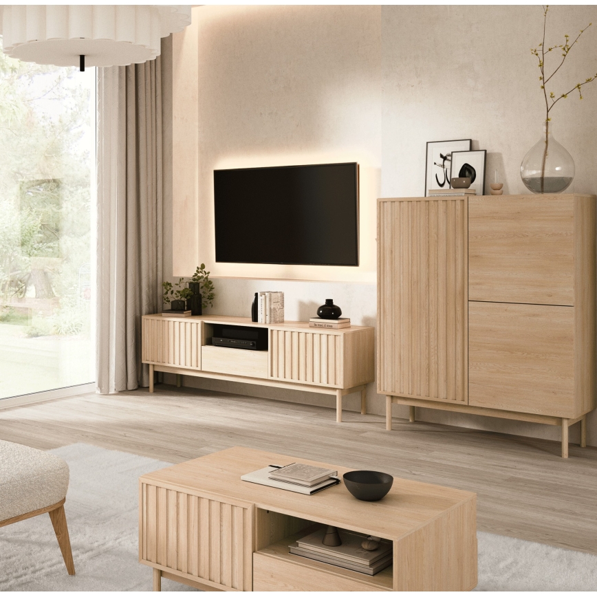 Ladekast KIOTO 106x130x37 cm in Cremona eik