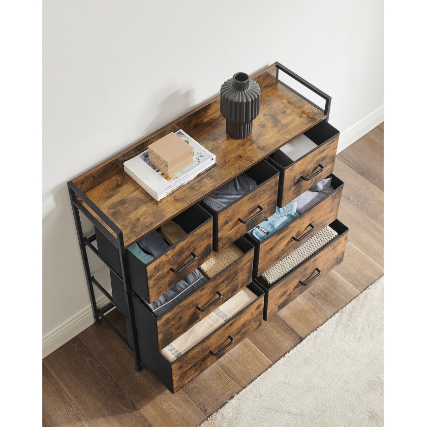 Ladekast KIRA bruin/zwart