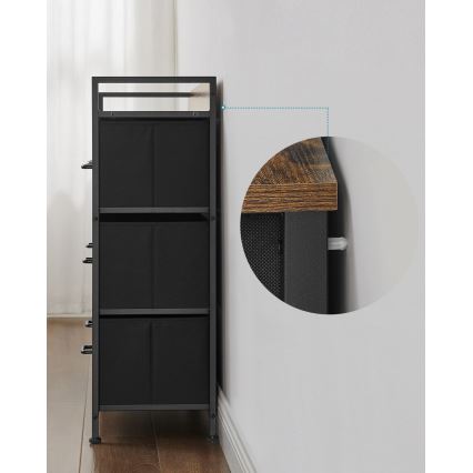 Ladekast KIRA bruin/zwart