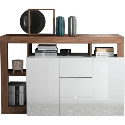 Ladekast LENOR 146x93x42 cm wit/eiken