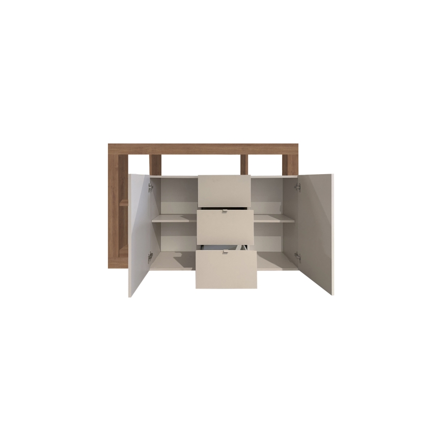 Ladekast LENOR kasjmier/eiken