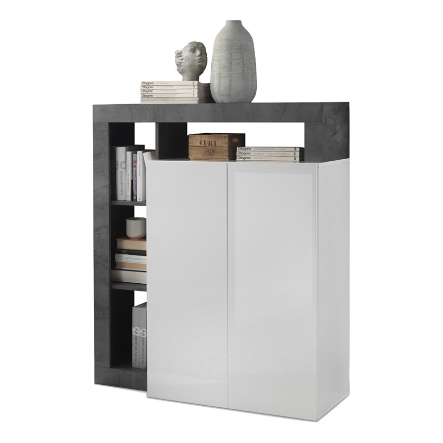 Ladekast LENOR wit/antraciet