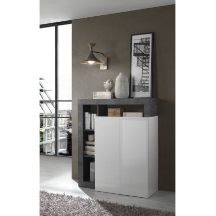 Ladekast LENOR wit/antraciet
