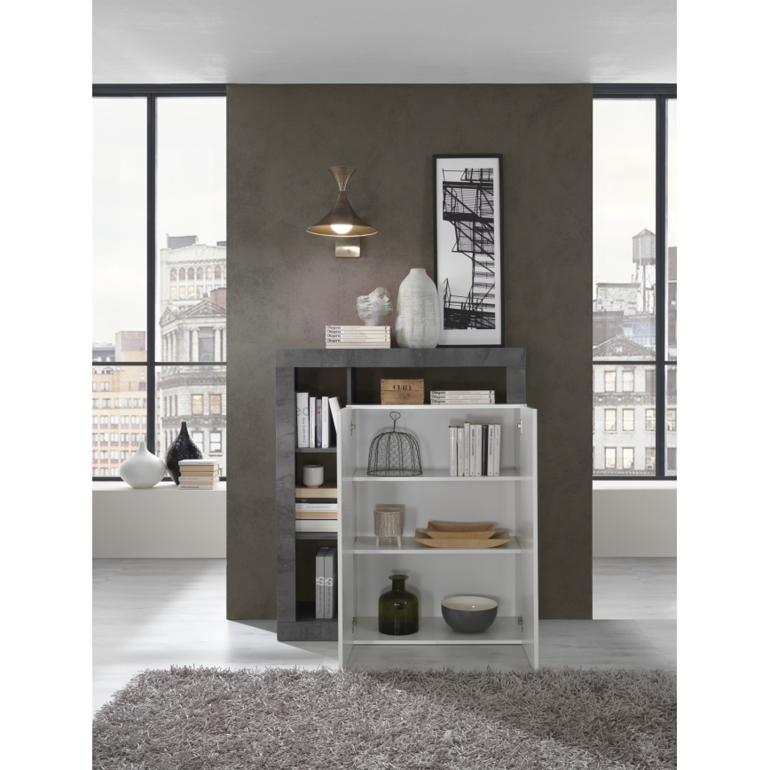 Ladekast LENOR wit/antraciet