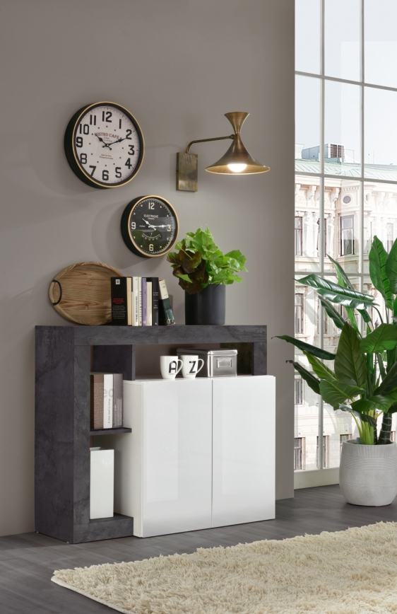 Ladekast LENOR wit/antraciet