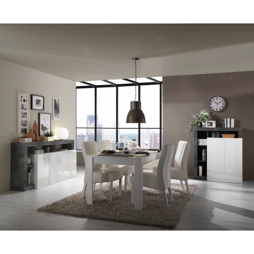 Ladekast LENOR wit/antraciet