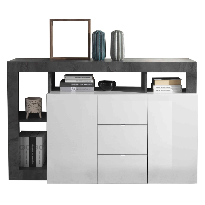 Ladekast LENOR wit/antraciet