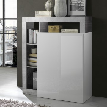 Ladekast LENOR wit/betongrijs