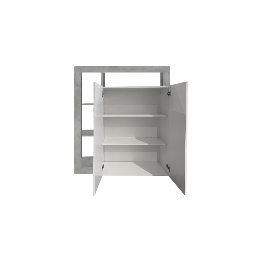 Ladekast LENOR wit/betongrijs