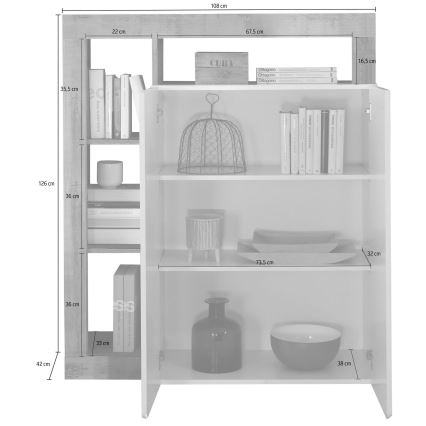 Ladekast LENOR wit/bruin