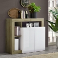 Ladekast LENOR wit/bruin