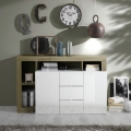 Ladekast LENOR wit/bruin