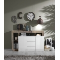 Ladekast LENOR wit/bruin