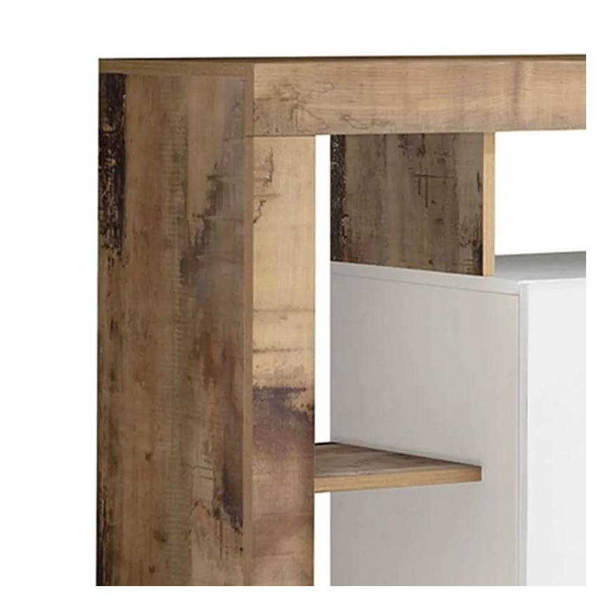 Ladekast LENOR wit/bruin