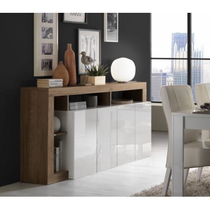 Ladekast LENOR wit/eiken