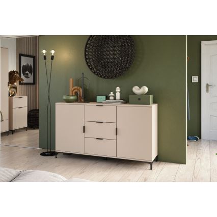 Ladekast LORA met lades en deuren, beige