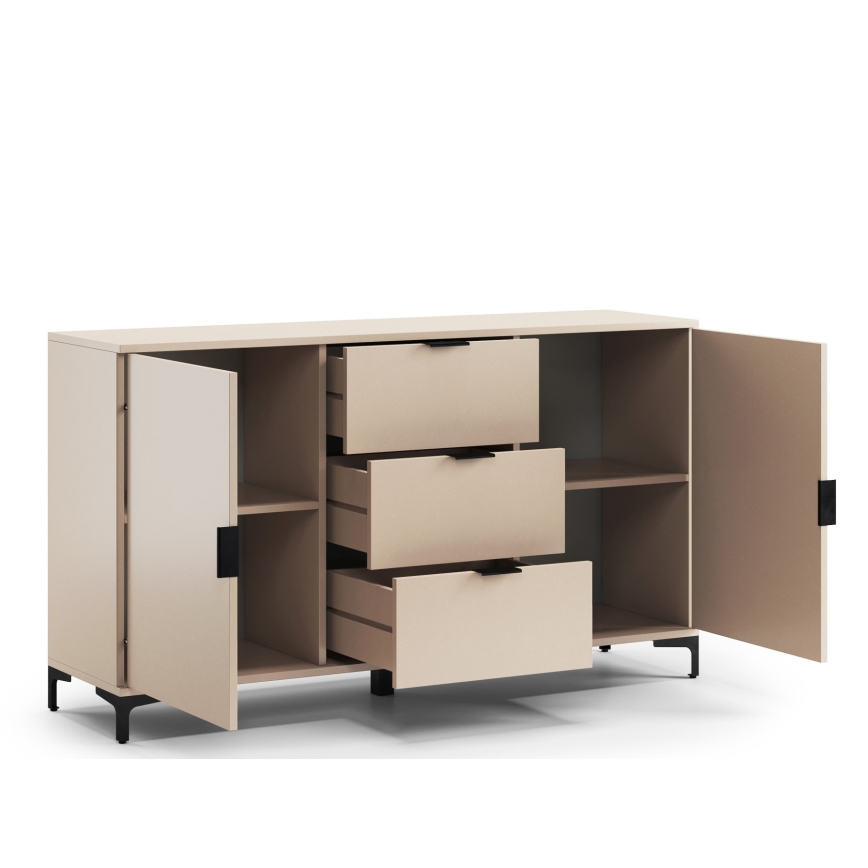 Ladekast LORA met lades en deuren, beige