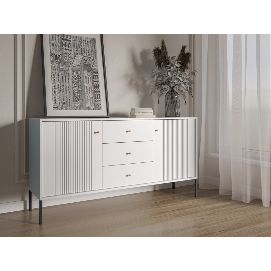 Ladekast LUE wit/zwart