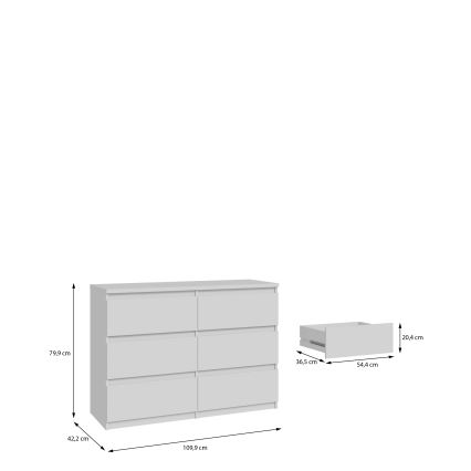 Ladekast MAO met lades, wit