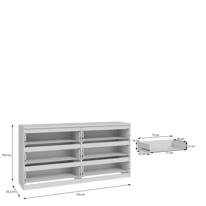 Ladekast MAO met lades, wit