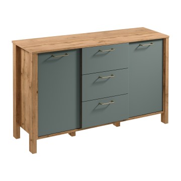 Ladekast MENTA 138x81x40 cm eik Wotan/groen