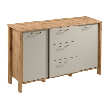 Ladekast MENTA 138x81x40 cm eiken wotan/grijs