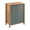Ladekast MENTA 90x108x47 cm Wotan eiken/groen