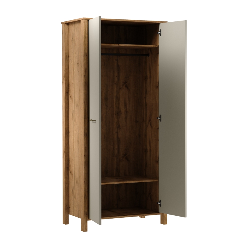 Ladekast MENTA 90x200x53 cm eik wotan/grijs