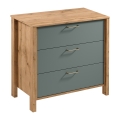 Ladekast MENTA 90x81x47 cm eik wotan/groen