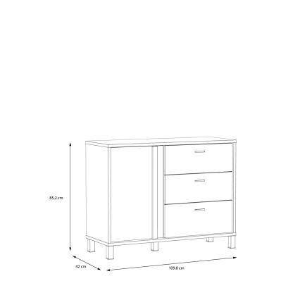 Ladekast met lades OREN bruin/zwart