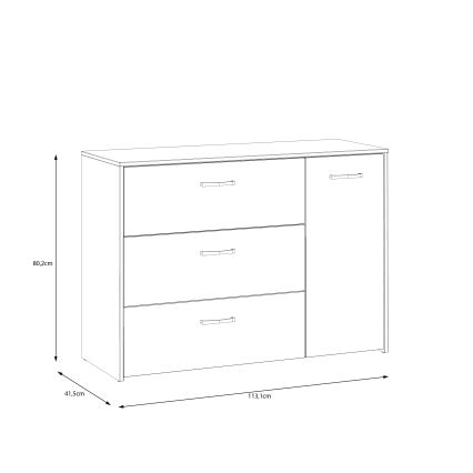 Ladekast met lades URO artisan eiken/ wit