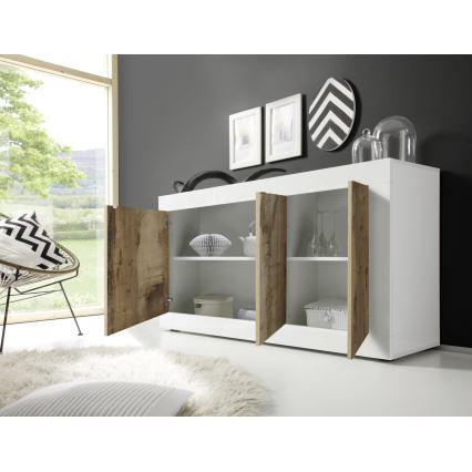 Ladekast NERILA wit/bruin