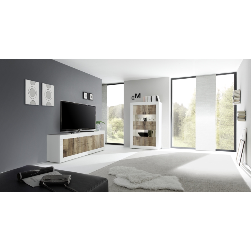 Ladekast NERILA wit/bruin