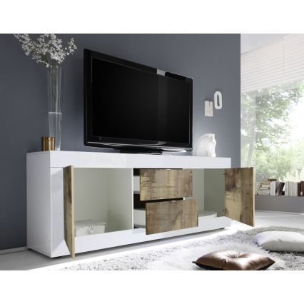 Ladekast NERILA wit/bruin