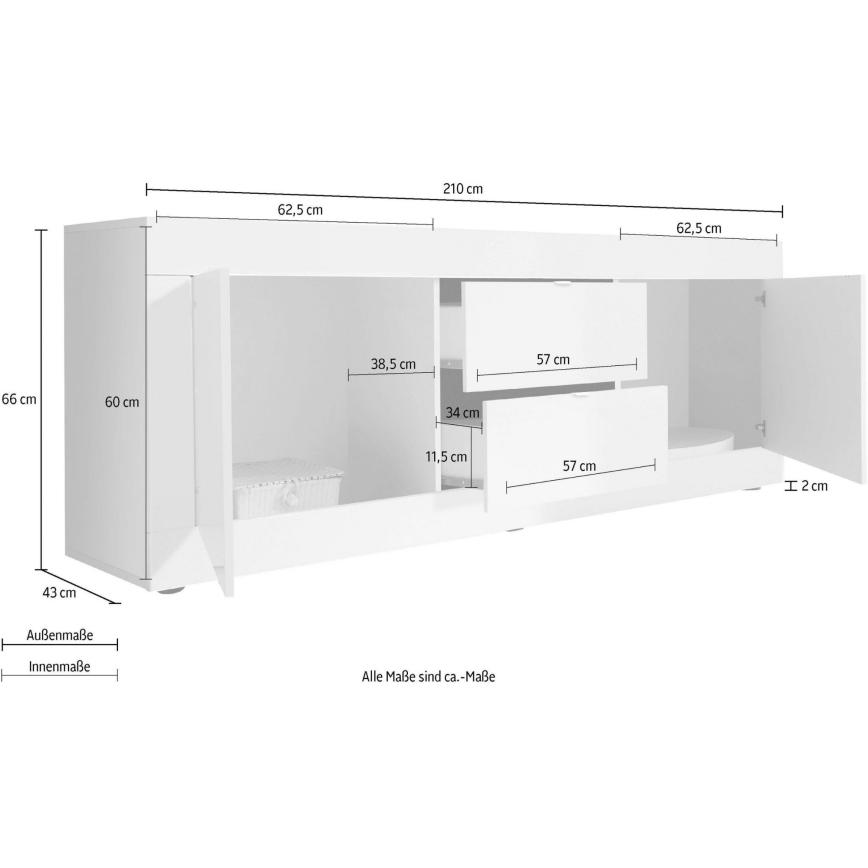 Ladekast NERILA wit/bruin