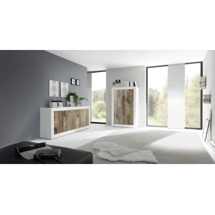 Ladekast NERILA wit/bruin