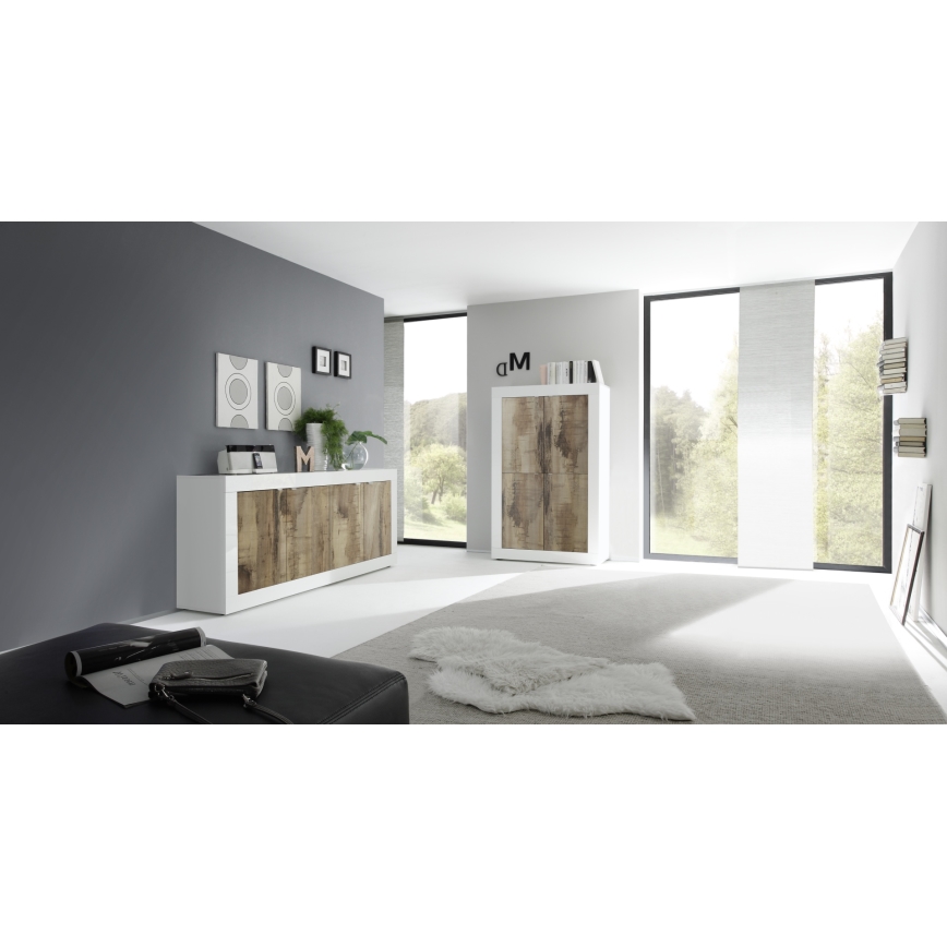 Ladekast NERILA wit/bruin