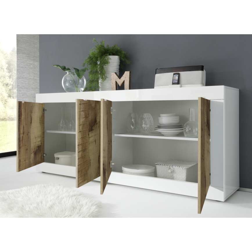 Ladekast NERILA wit/bruin